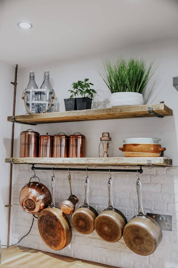 Bathroom Shelves, Rustic scaffold shelves, Storage ideas, wooden