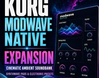 KORG Modwave Native | Cinematic Ambient Soundbank, Synthwave Pads & Electronic Presets