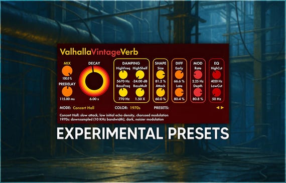 Valhalla VintageVerb | Experimental Reverb Presets