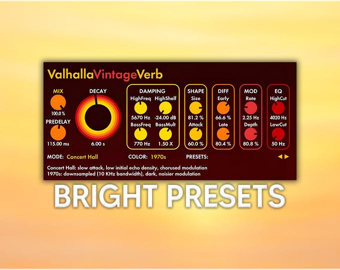 Valhalla VintageVerb | Bright Reverb Presets