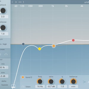 Screenshot of Soothe2 plugin interface by oeksound, showcasing advanced dynamic resonance suppression with intuitive controls for frequency and intensity. Designed to reduce harshness and unwanted frequencies in vocals, instruments, and mixes