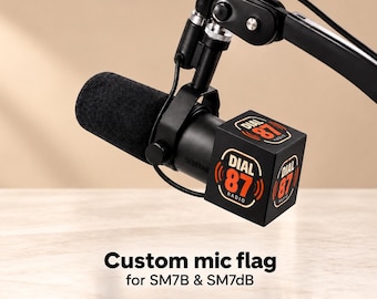 Custom Microphone Flag for SM7B & SM7dB | Personalized Podcast Mic Accessory