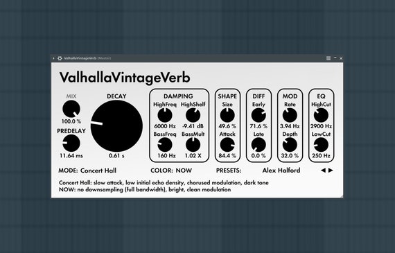 Valhalla Vintageverb | Dark Reverb Presets - Etsy