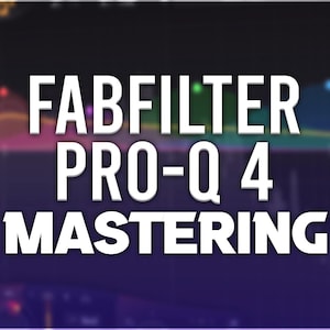 May include: A purple and blue background with a white text overlay that reads "FABFILTER PRO-Q 4 MASTERING".