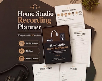 Home Studio Recording Planner | Music Producer Workbook (PDF Download)