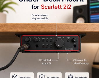 Focusrite Scarlett 2i2 Gen 4 Mount STL | Under Desk Audio Interface Holder (Digital Download)