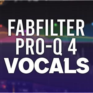 May include: A purple and blue background with white text overlay that reads "FABFILTER PRO-Q 4 VOCALS".