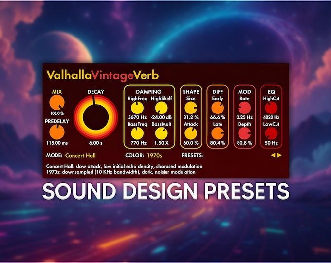 Valhalla VintageVerb | Sound Design Reverb Presets