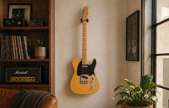 Electric Guitar Wall Hanger STL | 3D Printable Neck Mount for Electric & Bass Guitars