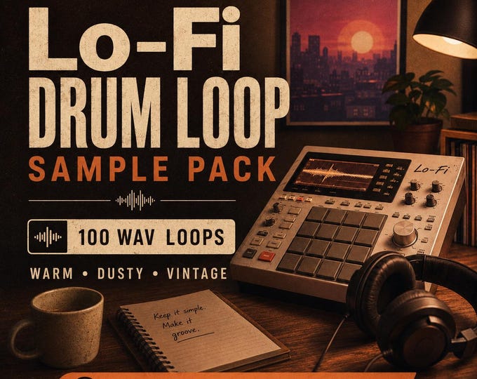 Lo-Fi Hip Hop Drum Loop Pack, 100 WAV Samples, Drum Loops for Beats