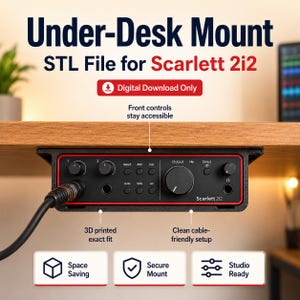 Focusrite Scarlett 2i2 4th Generation Under-Desk Mount 3D STL Datei | Schnittstellenhalter