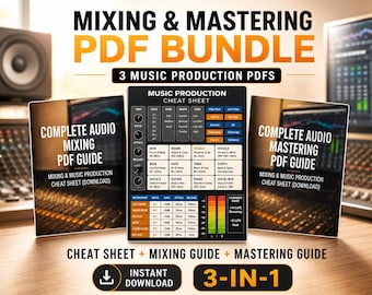 Mixing Mastering Guide PDF | Music Production Cheat Sheet, Audio Engineer Gift, Home Studio Bundle