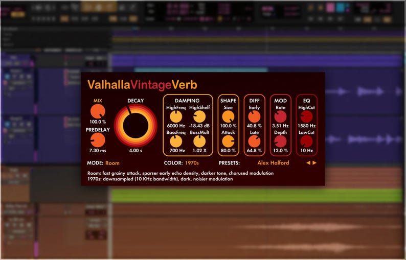 Valhalla VintageVerb is a powerful reverb plugin designed to deliver lush, atmospheric sound inspired by vintage digital hardware from the 1970s and 1980s. With 18 high-quality reverb algorithms including plate, room, hall, chamber, and nonlinear modes, it offers deep control over decay, modulation, tone shaping, and diffusion. Ideal for music production, mixing, and sound design, it enhances vocals, drums, synths, and more. Perfect for achieving retro or modern ambience