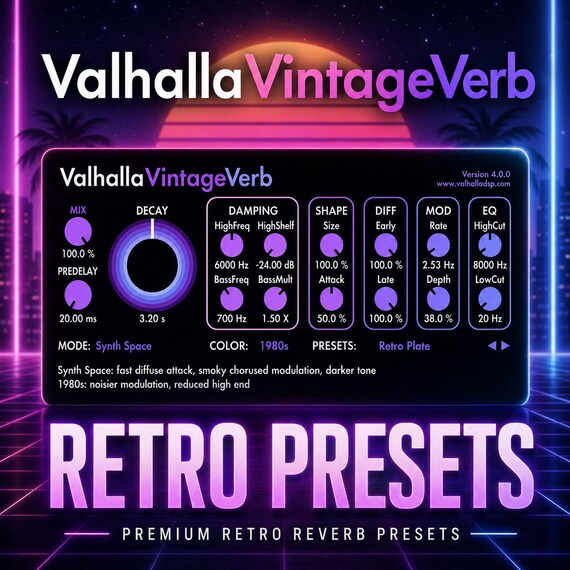 Valhalla Vintageverb | Retro Reverb Presets - Etsy