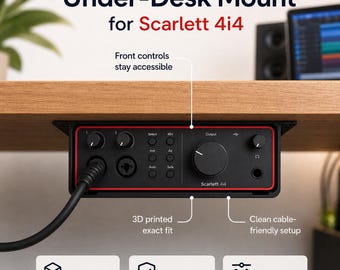 Focusrite Scarlett 4i4 Gen 4 Mount STL | Under Desk Audio Interface Holder (Digital Download)