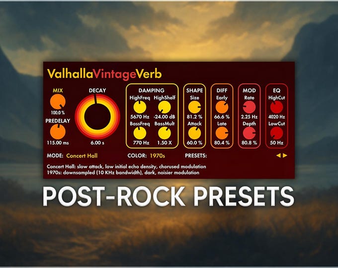 Valhalla VintageVerb | Post-Rock Reverb Presets
