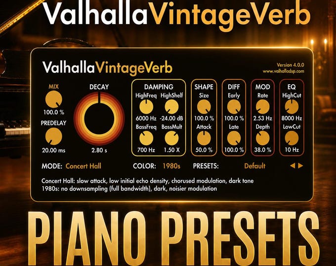 Valhalla VintageVerb | Piano Reverb Presets