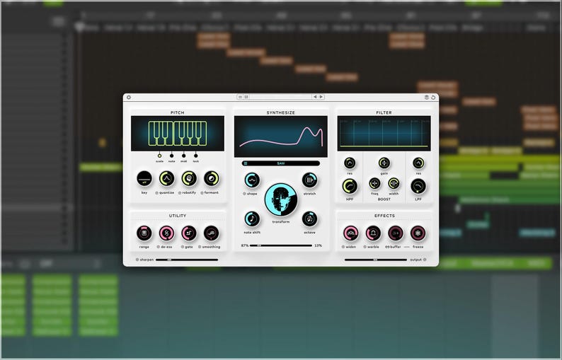 Baby Audio Humanoid is a vocal transformation plugin designed for extreme hard-tuning and radical voice manipulation. It features an FFT-based pitch engine for robotic tuning, a wavetable synth with 64 factory wavetables (plus user import), and a Transform knob to blend tuning and synthesis. Additional tools include filters, warble, widen, and freeze effects, as well as MIDI and automation control for harmonies. Compatible with macOS and Windows, supporting VST, AU, and AAX formats
