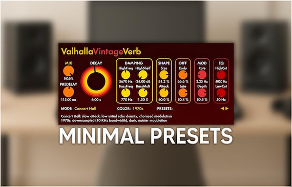 Valhalla VintageVerb | Minimal Reverb Presets