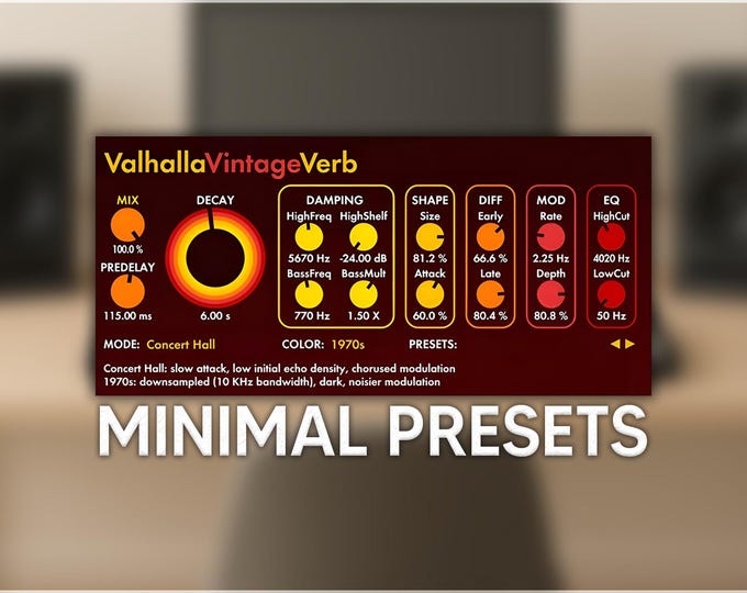 Valhalla VintageVerb | Minimal Reverb Presets
