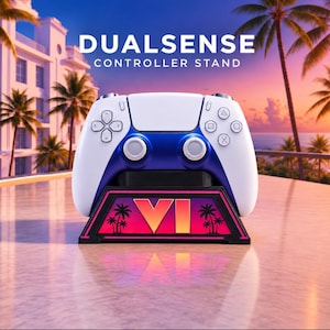 Support pour manette PS5 inspiré de GTA 6 | Support pour manette DualSense | Support Vice City Sunset