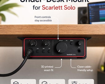 Focusrite Scarlett Solo Gen 4 Mount STL | Under Desk Audio Interface Holder (Digital Download)