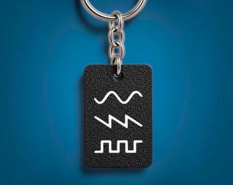 Synthesizer Waveform Keychain - Music Producer Gift, Audio Engineer Keyring, Recording Studio Accessory