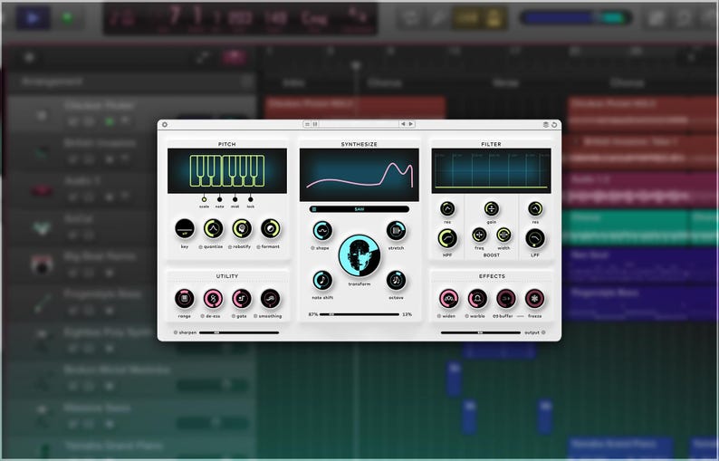 Baby Audio Humanoid is a vocal transformation plugin designed for extreme hard-tuning and radical voice manipulation. It features an FFT-based pitch engine for robotic tuning, a wavetable synth with 64 factory wavetables (plus user import), and a Transform knob to blend tuning and synthesis. Additional tools include filters, warble, widen, and freeze effects, as well as MIDI and automation control for harmonies. Compatible with macOS and Windows, supporting VST, AU, and AAX formats