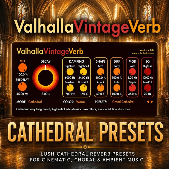 Valhalla Vintageverb | Cathedral Reverb Presets - Etsy