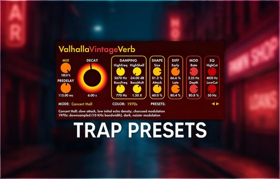 Valhalla VintageVerb | Trap Reverb Presets