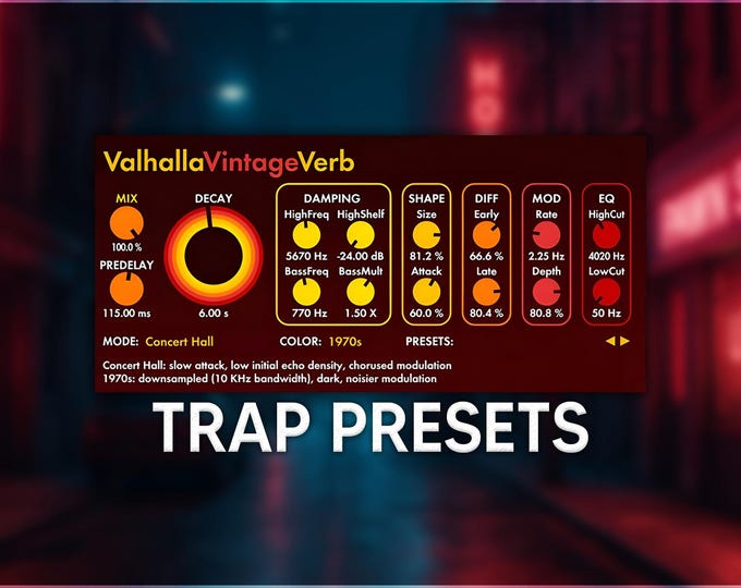 Valhalla VintageVerb | Trap Reverb Presets