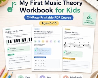 Music Theory for Kids | Printable Workbook, Beginner Lessons & Worksheets - PDF Download