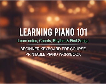 Beginner Piano Workbook – Learn Notes, Chords, Rhythm (PDF Course)