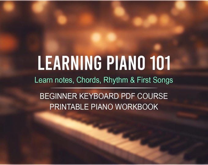 Beginner Piano Workbook – Learn Notes, Chords, Rhythm (PDF Course)