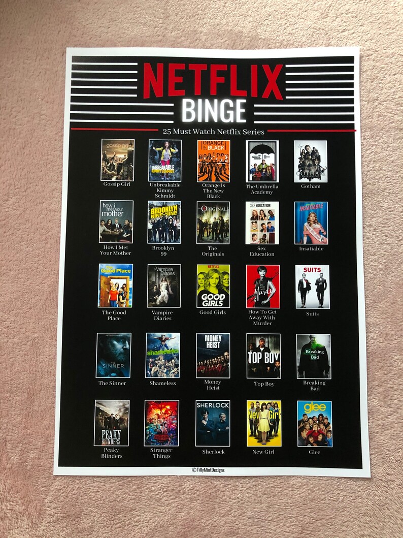Scratch Poster Netflix Series A4 Personalised Etsy