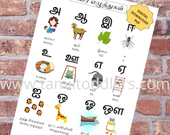 tamil letters etsy