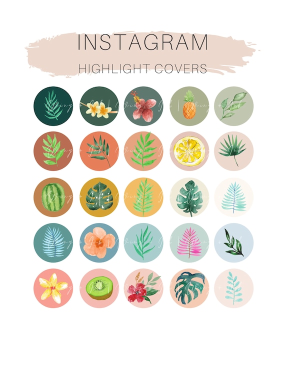 25 Tropical Instagram Highlight Cover Icons | Instagram Story Covers |  Instagram Stories | Instagram Covers | Story Highlight Covers