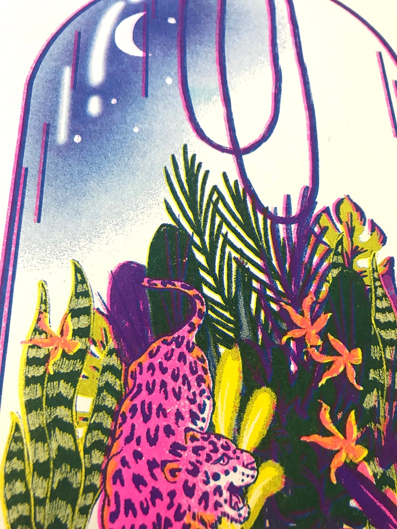 Keep Growing Riso / Risograph A3 3 Colour Print image 5