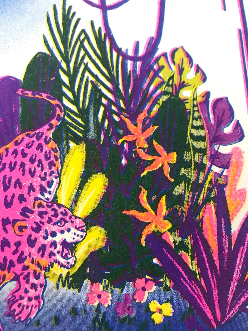 Keep Growing Riso / Risograph A3 3 Colour Print image 4