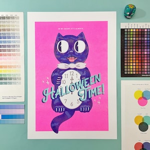 In My Heart It&#39;s Always Halloween Time! A4 Riso / Risograph Print
