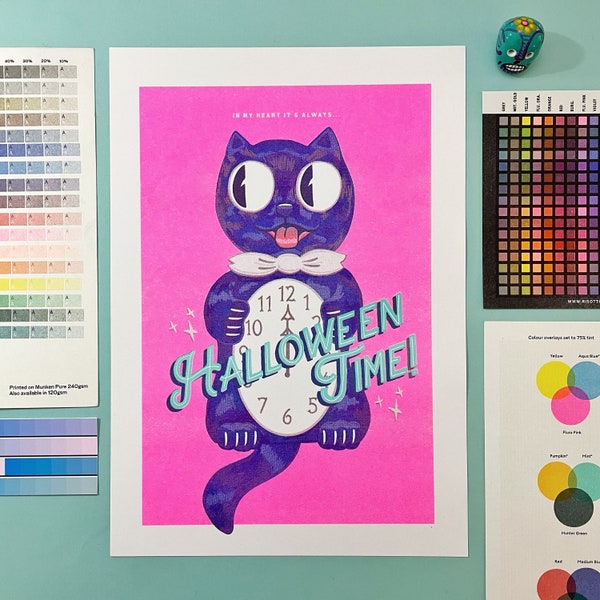 In My Heart It's Always Halloween Time! A4 Riso / Risograph Print