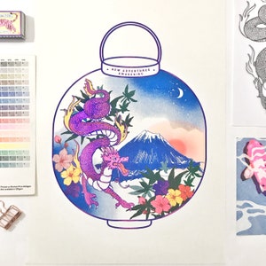 New Adventures Riso / Risograph A3 3 Colour Print