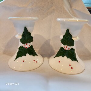 Vintage Holly Berry Mid-Century Modern Shirt Candle Holders