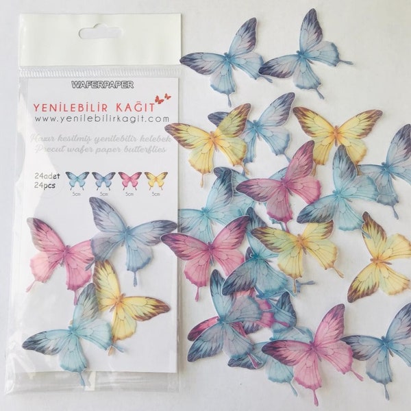 Wafer Paper Butterflies Etsy