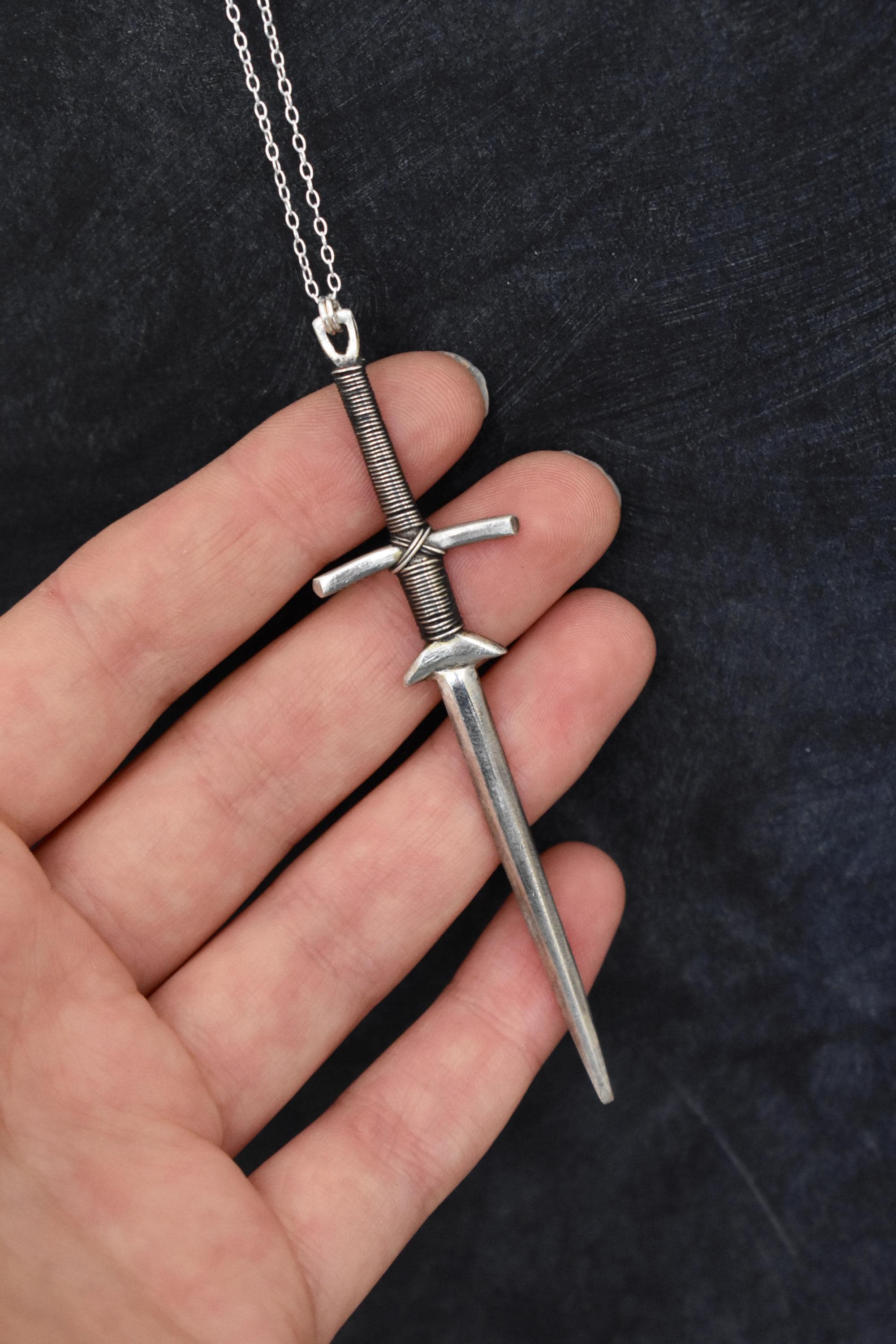 Gideon the Ninth Two-hander Sword Necklace, Made From Reclaimed