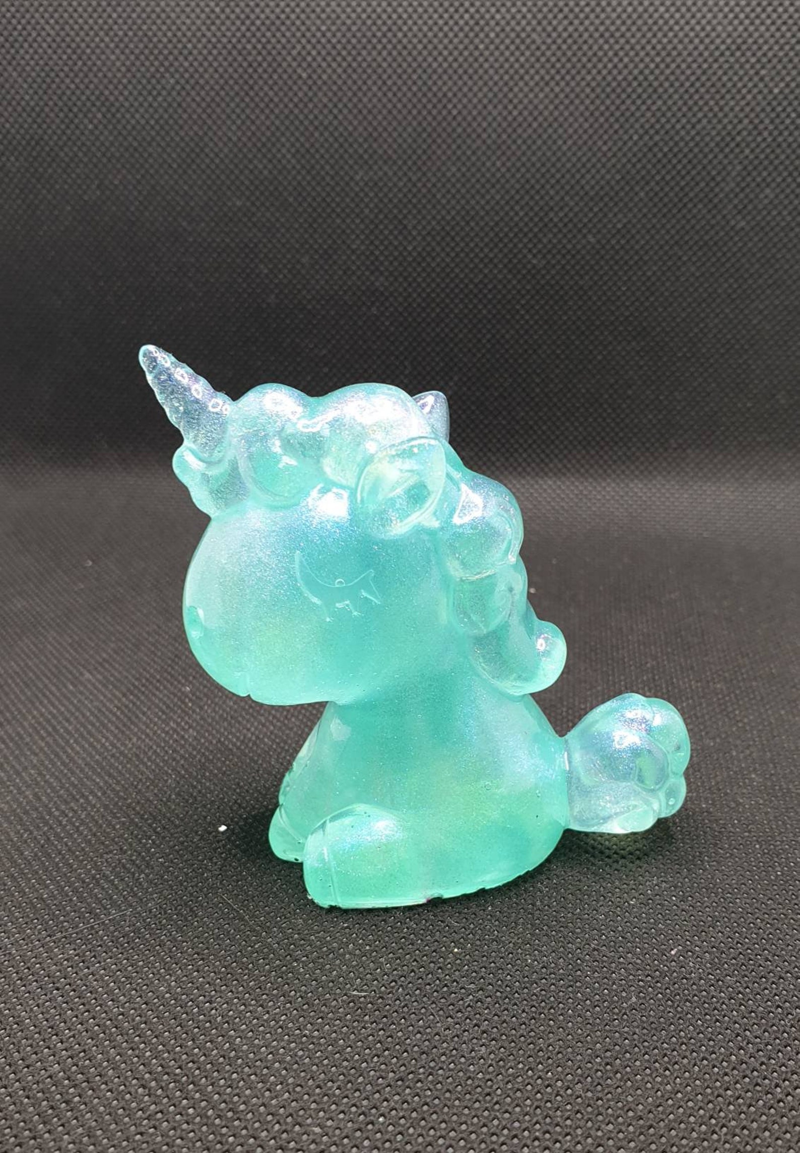 Teal blue unicorn figurine blue unicorn resin unicorn teal Etsy