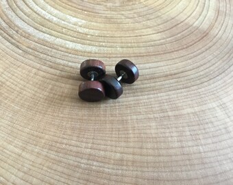 Screw-back wooden earrings