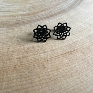 Minimalist lotus mandala earrings