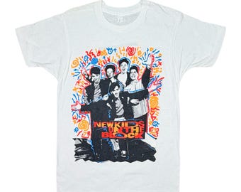 Vintage 1990 New Kids On The Block Crew Neck Tee Size Small / Medium Joey Jon Jordan Donnie Danny Hang Tough Boy Band NKOTB BlockHeads