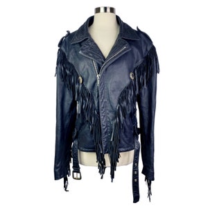 Jamin Leather® Genuine Bone Studded Fringe Leather Jacket #L1615FBK